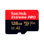Карта памяти SanDisk Extreme Pro Micro SD 128GB U3 A2 V30 200/90MB/S 4K с адаптером