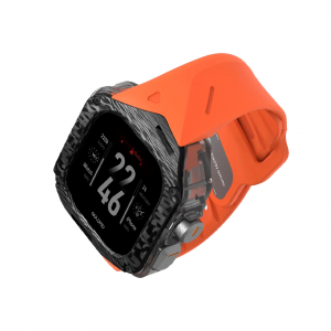 Карбоновый кейс с ремешком Aulumu A01 совместимый с Apple Watch Ultra 49mm черный/оранжевый