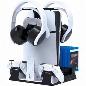 Подставка с охлаждением Green Lion GPX380 для Sony PS5 Slim/PS5 Pro с зарядными площадками 