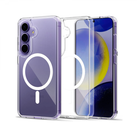 Пластиковая накладка Clear Case с MagSafe совместимая с Samsung A57 прозрачная LB