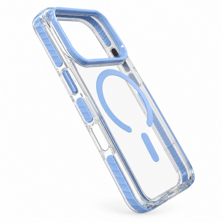 Противоударная накладка Keephone Shocstar с Magsafe совместимая с 18 Pro/17 Pro голубая - фото 3