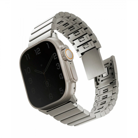 Ремешок UNIQ Strova Mag совместимый с Apple Watch (42/44/45/49 mm) натуральный титан