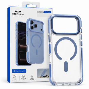 Противоударная накладка Keephone Shocstar с Magsafe совместимая с 18 Pro/17 Pro голубая