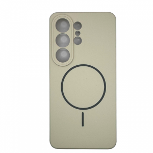 Накладка Silicone Case c MagSafe совместимая с Samsung S26 Ultra (SC) желтая