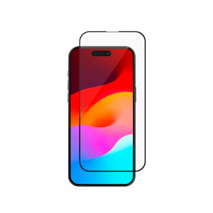 Защитное стекло совместимое с iPhone 16/15/14 Pro полноэкранное черное в техпаке