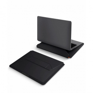 Чехол-конверт Uniq Oslo leather Magnetic Laptop sleeve совместимый с ноутбукоми 14" черный