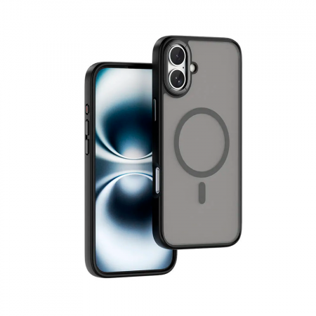 Пластиковая накладка Dfans Design с MagSafe совместимая с iPhone 16 затемненная