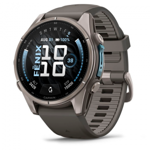 Умные Часы Garmin Fenix 9 43 mm AMOLED titanium with silicone band Титан с селиконовым ремешком (серая галька) (010-04761-15)