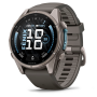 Умные Часы Garmin Fenix 9 43 mm AMOLED titanium with silicone band Титан с селиконовым ремешком (серая галька) (010-04761-15)