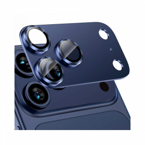 Защитное стекло на модуль камеры WIWU Armor Deck Lens Protector совместимое с iPhone 17 Pro Dark Blue (синее)