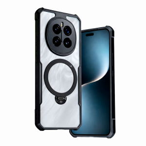 Противоударная пластиковая накладка Xundd совместимая с Honor Magic7 Pro прозрачная черный кант