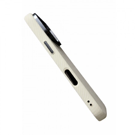 Пластиковая накладка Mosbros c MagSafe совместимая с iPhone 17 Pro под карбон белая - фото 2