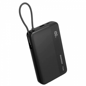 Внешний аккумулятор Momax 1-Power Ultra c кабелем 20000 mAh 70W черный CCC