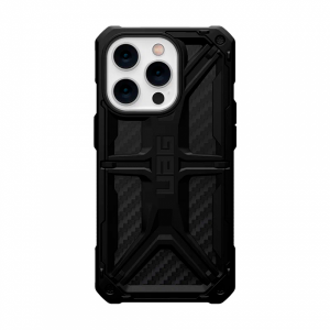 Противоударная пластиковая накладка UAG Monarch Pro MagSafe совместимая с iPhone 14 Pro карбон черная