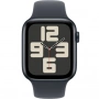 Умные часы Apple Watch SE 2024, 44 мм, корпус из алюминия цвета «полуночный черный», спортивный ремешок цвета «полуночный черный» SM (MXEJ3)