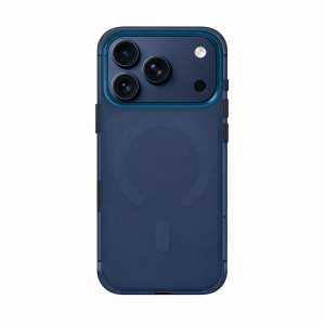 Пластиковая накладка Kzdoo IceGuard с MagSafe совместимая с iPhone 18 Pro/17 Pro прозрачно-синяя