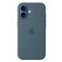 Накладка Silicone Case с MagSafe совместимая с iPhone 17 синяя SZ