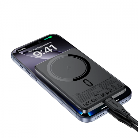 Внешний аккумулятор AceFast М8 MagSafe 5000 mAh 18W черный ССС - фото 4
