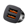 Автомобильное зарядное устройство Baseus 2USB 30W металл черный