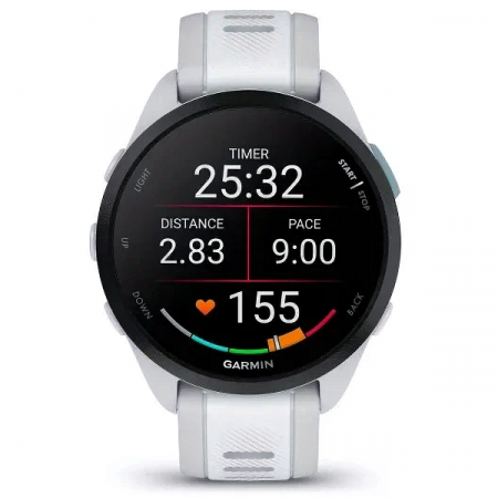 Умные часы Garmin Forerunner 165 AMOLED черные с белым ремешком (010-02863-AD) (Тайвань) - фото 3