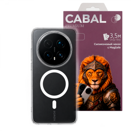 Противоударная накладка Cabal Premium Clear Case c MagSafe для Honor Magic 8 Pro прозрачная