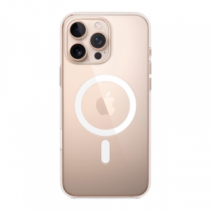 Пластиковая накладка Clear Case с MagSafe совместимая с iPhone 16 Pro прозрачная LB