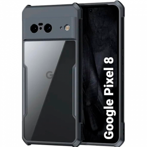 Противоударная накладка Xundd для Google Pixel 8 прозрачная с черными бортами