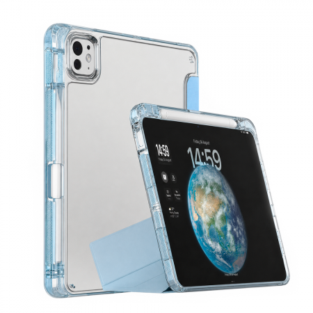 Чехол-книжка Mosbros Clear-Pro совместимая с iPad Pro 11" (2024/2025) голубая
