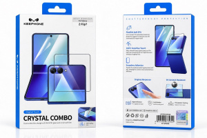Защитное стекло+пленка Keephone Crystal Combo совместимое с Samsung Galaxy Z Flip 7 