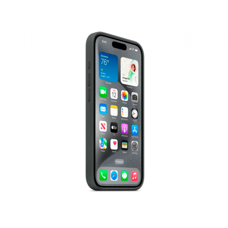 Накладка Silicone Case с MagSafe совместимая с iPhone 15 Pro натурал титан SZ - фото 3