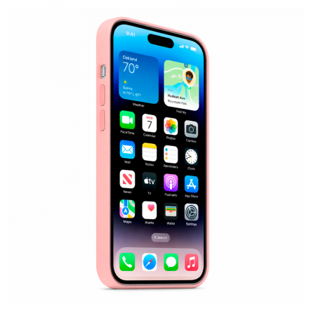 Силиконовая накладка совместимая с iPhone 14 Pro Max (SC) светло-розовая Partner - фото 2