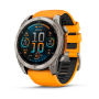Умные Часы Garmin Fenix 8 51 mm AMOLED Titanium Spark Orange/ Graphit ( графит с оранжевым ремешком) (Titanium with silicone band) (010-02905-10)