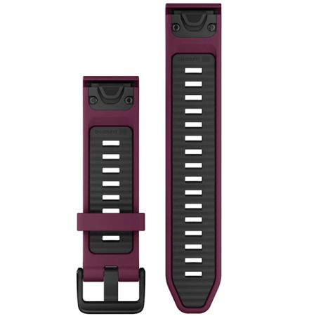 Оригинальный силиконовый ремешок для Garmin Fenix 8 43mm Quickfit 20 mm (Merlot/Graphite) (фиолетовый) (010-13391-04) - фото 2