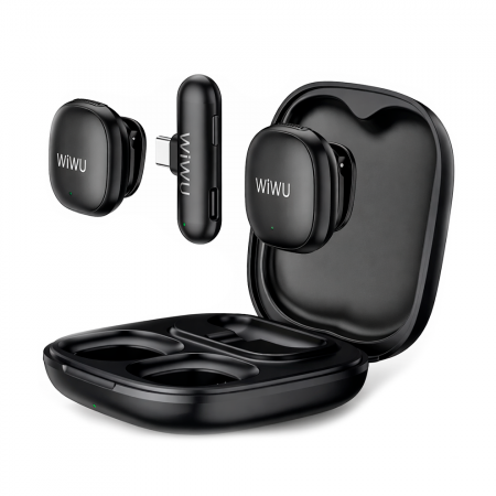 Петличный беспроводной микрофон WiWU Wi-WM006 AI Adaptive Noise Reduction Black (черный) (Китай)