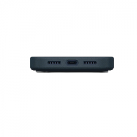 Кожаная накладка Uniq Lyden с Magsafe совместимая с 17 Pro пепельно-голубой - фото 3
