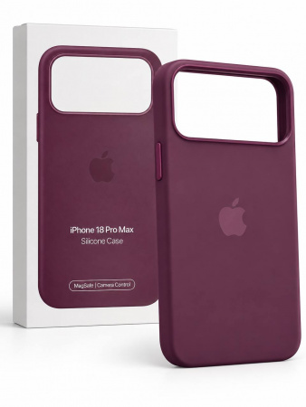 Накладка Silicone Case с MagSafe совместимая с iPhone 18 Pro Max/17 Pro Max бургундий LB