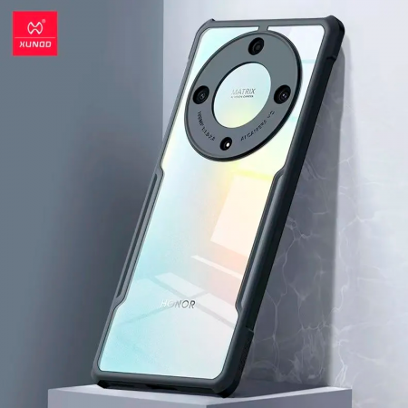 Противоударная накладка Xundd для Honor X9A прозрачная с черными бортами - фото 2