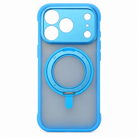 Противоударная накладка с кольцом Momax Hoop с MagSafe совместимая с iPhone 18 Pro/17 Pro голубая - фото 2