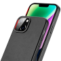 Пластиковая накладка Dux Ducis GRIT series с MagSafe совместимая с iPhone 14 Plus экокожа черная 