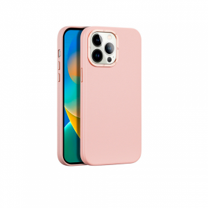Пластиковая накладка Dux Ducis GRIT series с MagSafe совместимая с iPhone 14 Pro экокожа розовая