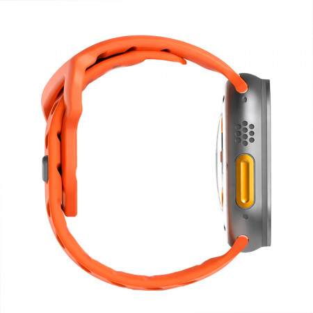 Ремешок Aulumu A02 совместимый с Apple Watch (44-45-46-49mm) силикон оранжевый - фото 4