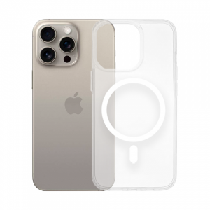 Противоударная накладка Cabal Premium Clear Case c MagSafe совместимая с Apple iPhone 15 Pro Max прозрачная