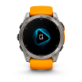Умные Часы Garmin Fenix 8 51 mm AMOLED Titanium Spark Orange/ Graphit ( графит с оранжевым ремешком) (Titanium with silicone band) (010-02905-10)