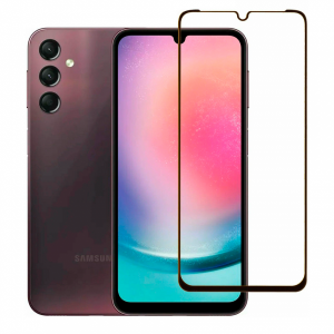 Защитное стекло для Samsung A15/А25/А24 полноэкранное черное в техпаке