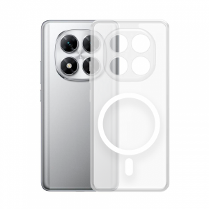 Противоударная накладка Cabal Premium Clear Case c MagSafe совместимая с ПОКО X7/Нот 14 Pro прозрачная