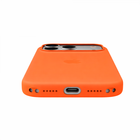 Накладка Silicone Case с MagSafe совместимая с iPhone 17 Pro Max оранжевая LB - фото 5