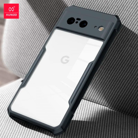 Противоударная накладка Xundd для Google Pixel 8 прозрачная с черными бортами - фото 3