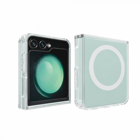 Силиконовая накладка PIBLUE Protective Shell с MagSafe совместимый с Samsung Z Flip6/Flip 7FE прозрачная - фото 2