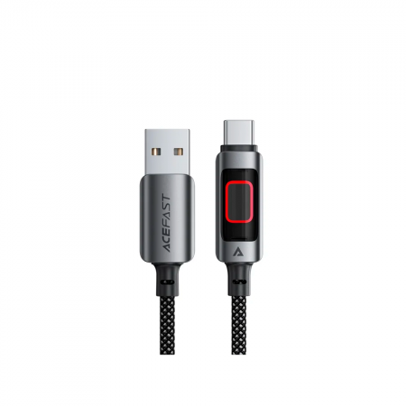 Кабель AceFast Led USB/Type-C C21-04 3A 1.2м черный