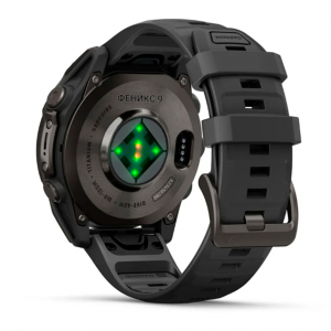 Умные Часы Garmin Fenix 9 47 mm AMOLED Titanium with Black Silicone Band (черный) (Titanium with silicone band) (010-04762-15)